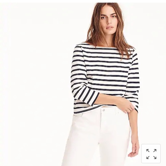 J. Crew Tops - J Crew NWT Structured boatneck T-shirt in stripe